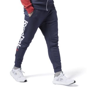 Spodnie Męskie Reebok Training Essentials Logo Jogger Granatowe PL 49GHWTN